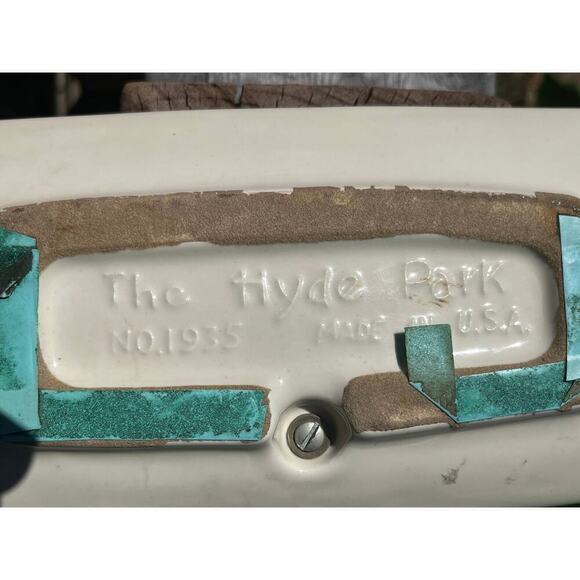 Vintage The Hyde Park Ashtray. #1935. Rectangle. Greenish/brown. made in USA - Picture 8 of 10